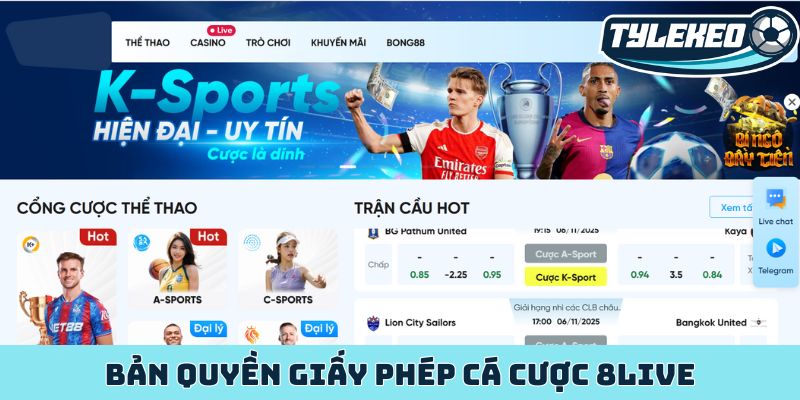 8LIVE - Khám phá sân chơi quốc tế chuyên nghiệp, uy tín 1 Bản quyền giấy phép cá cược 8LIVE