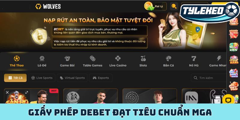 Debet - Nền tảng cá cược châu Âu uy tín hàng đầu thị trường 1 Giấy phép Debet đạt tiêu chuẩn MGA